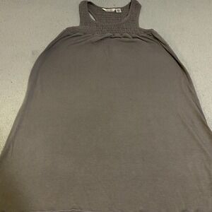 Derek Heart Sleeveless Tank Top Grey Womens Size Medium Comfort Ruffle Crew Neck